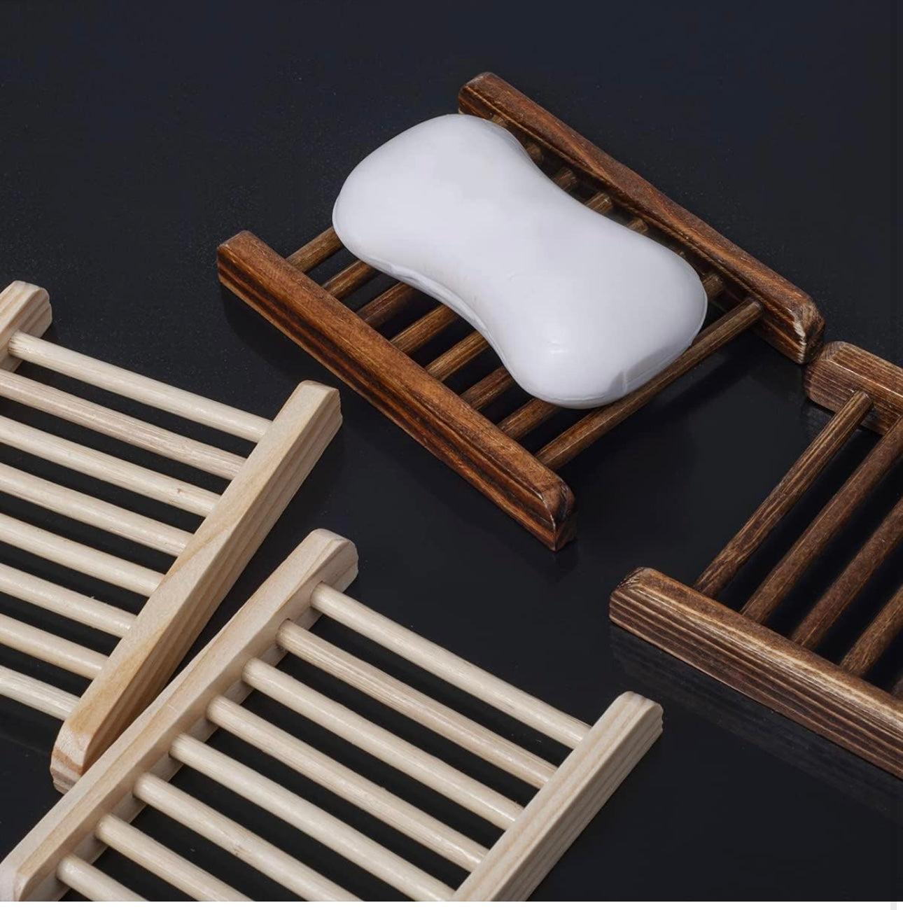 Home Bamboo Wood Soap Holder, Bathroom Wooden Soap Case, Hand Craft Bathtub Shower Dish Accessories