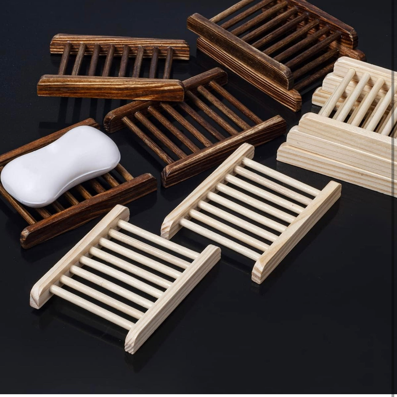 Home Bamboo Wood Soap Holder, Bathroom Wooden Soap Case, Hand Craft Bathtub Shower Dish Accessories