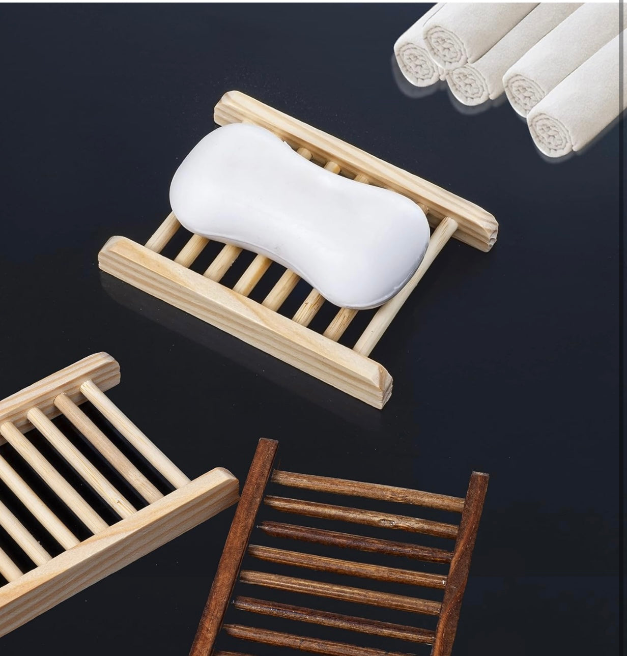 Home Bamboo Wood Soap Holder, Bathroom Wooden Soap Case, Hand Craft Bathtub Shower Dish Accessories