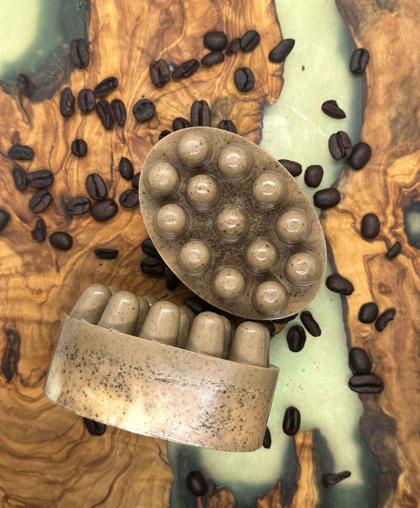 Coffe & Sweet Orange Essential Oil Soap with Massage Bar | For Preventing Cellulitis & Treating it | Anti aging & Antioxidant | Moisturizer | Exfoliation Soap | Reducing Pores - Hand made Natural & Cruelty-Free