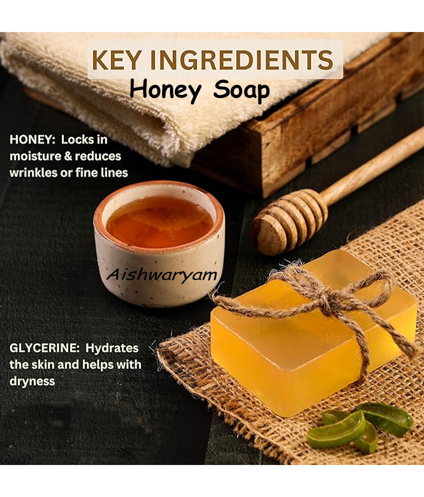 Moisturizing Honey Soap with Honeycomb Bee Design for Dry Skin | Exfoliating | Antibacterial | Scar Fading | Soothing | Natural & Cruelty-Fr