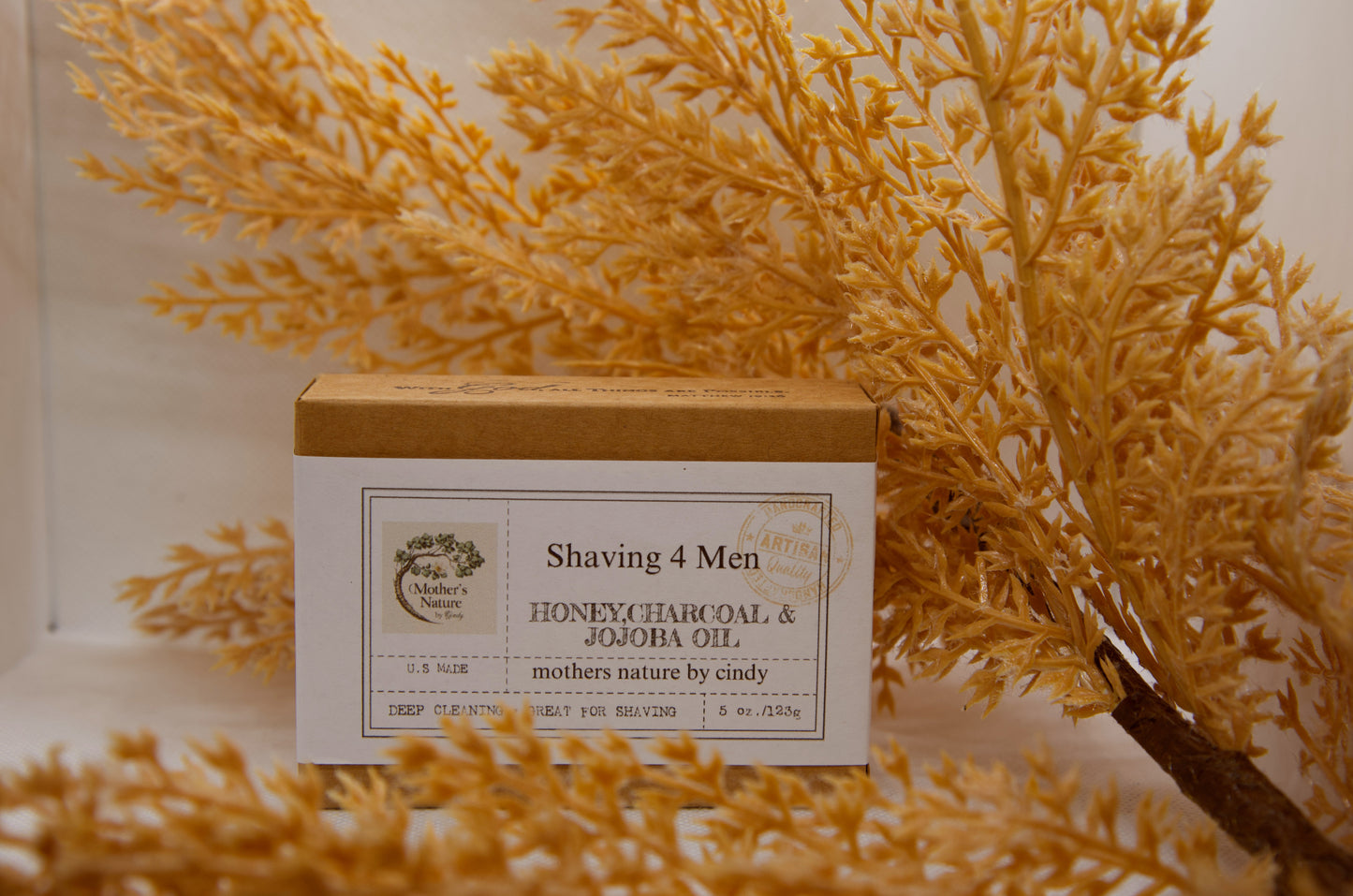 Men’s Shaving Honey & Activated Charcoal Soap | Exfoliating | Antibacterial | Moisturizer | Soothing | Natural & Cruelty-Free Deep Cleaning
