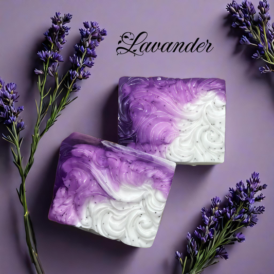 Lavender Soap bar | Moisturizer, made with lavender essential oil, Clay, shea butter | Anti-Stress -  Exfoliant 100% Hand made  & Cruelty-Free