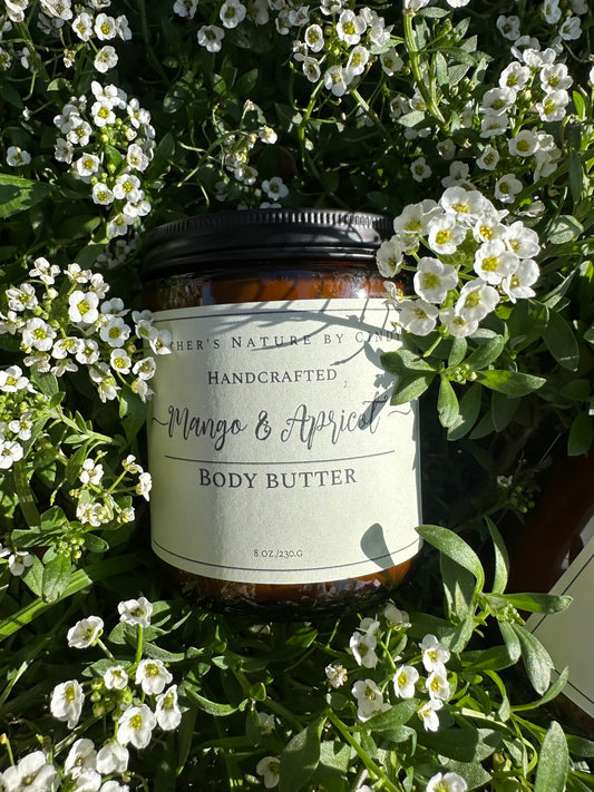 Mango Butter| For Sensitive skin | With Organic Ingredients Light UV Protection | Moisturizer & Cold Press Made | Hand Made Soothing | All Natural & Cruelty-Fre Glass Amber Jar