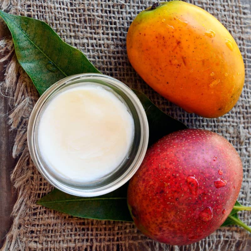 Mango Butter| For Sensitive skin | With Organic Ingredients Light UV Protection | Moisturizer & Cold Press Made | Hand Made Soothing | All Natural & Cruelty-Fre Glass Amber Jar