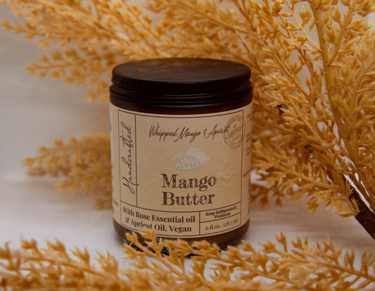 Mango Butter| For Sensitive skin | With Organic Ingredients Light UV Protection | Moisturizer & Cold Press Made | Hand Made Soothing | All Natural & Cruelty-Fre Glass Amber Jar